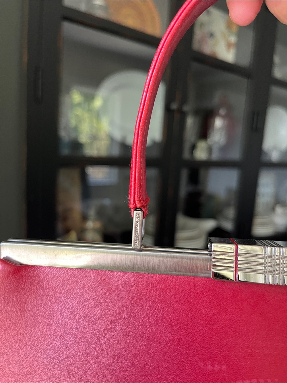 Vintage Burberry Red Top-Handle Women's Bag - Picture 2 of 13